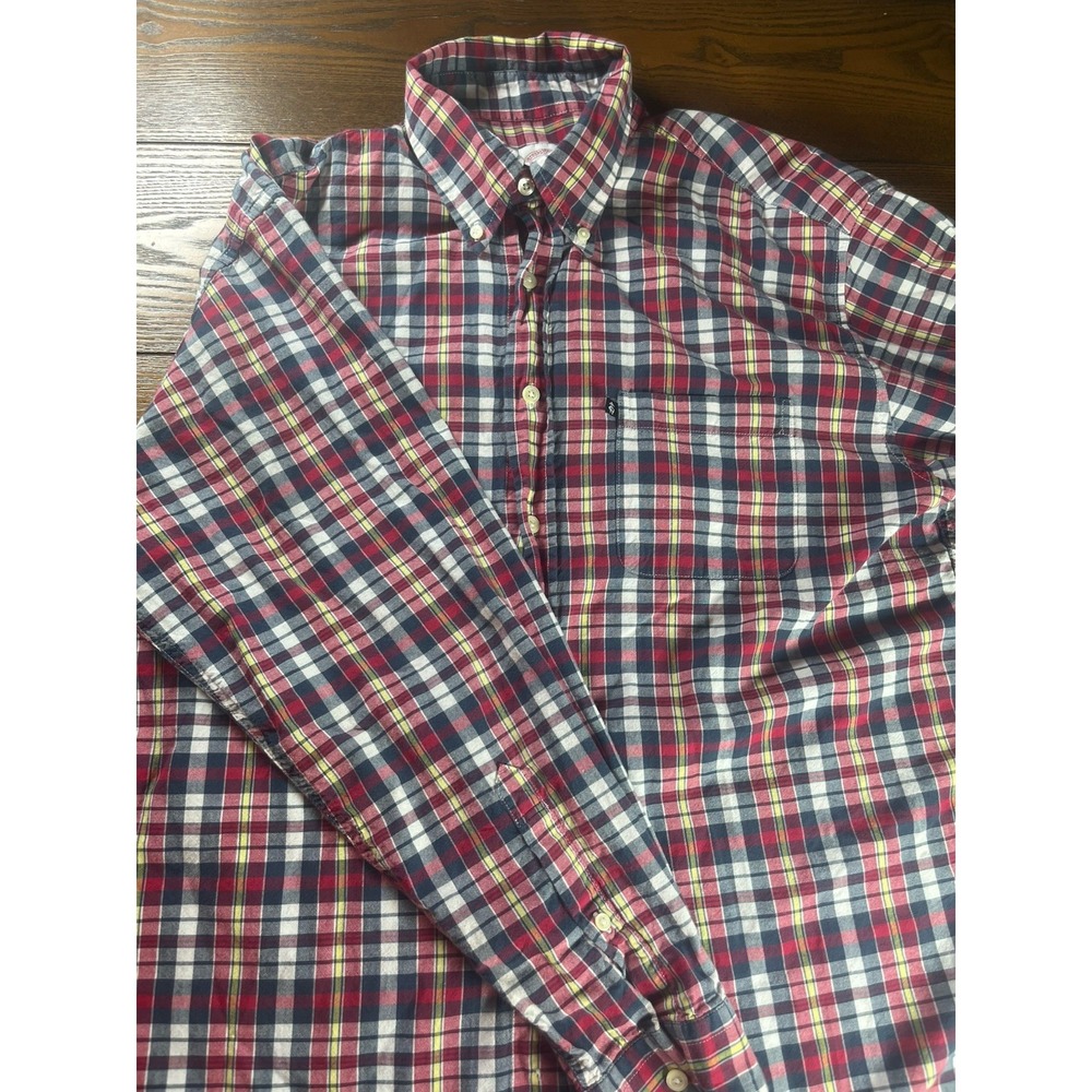 Brooks Brothers 346 Button Down Shirt Mens L Red Plaid The Original Polo Shirt